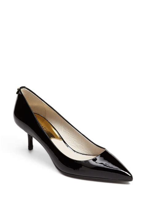 michael kors black shoes with heels|michael kors black kitten heels.